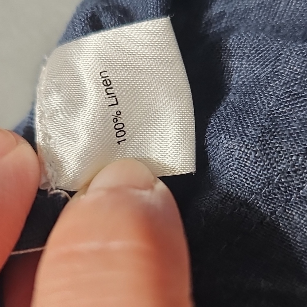 Threads Dark Blue Linen Pants - Picture 5 of 5